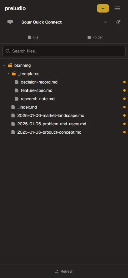 File browser showing project structure